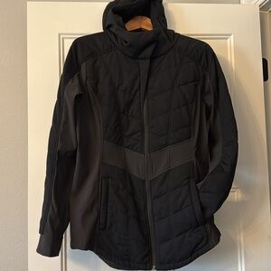 North face hooded jacket in black and grey